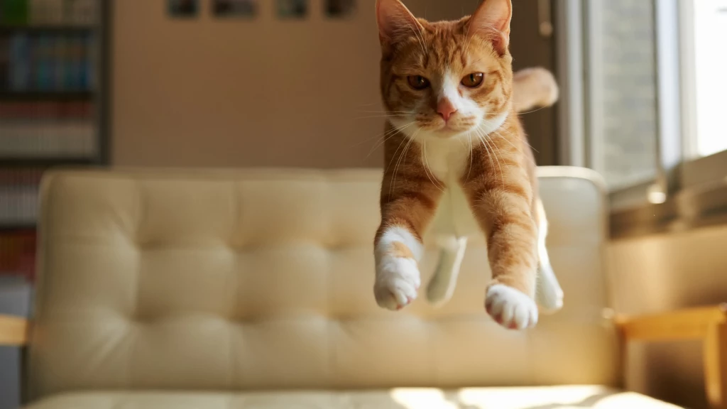 Cat Bed Jump, Cat, Bed, Jump (1920x1200) Desktop & Mobile Wallpaper