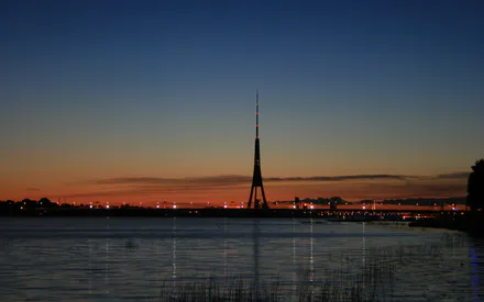 Закат, Мост, Река, Красиво, Рига, Даугава