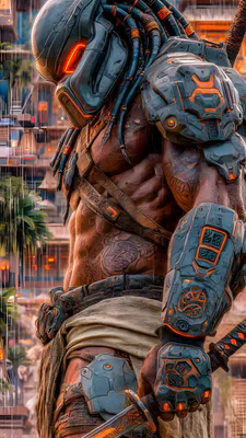 Футуризм, Воин, Шлем, Меч, Броня, Дредлоки, Дождь, Татуировка