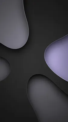 Amoled, Черно-серый, Фиолетовый, Минимализм, Бумажные вырезы, Мягкие тени, Глубина