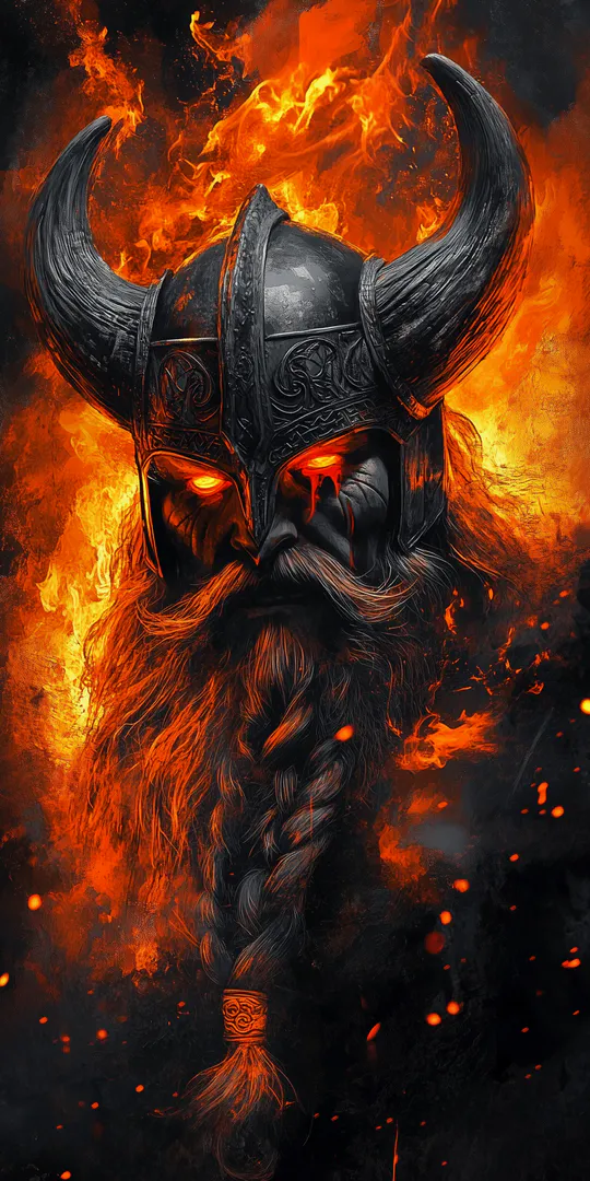 Шпалери на телефон: Вогненний вікінг