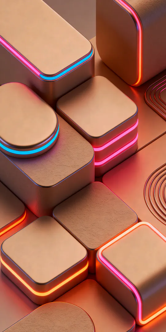 Обои на телефон: Неоновые блоки