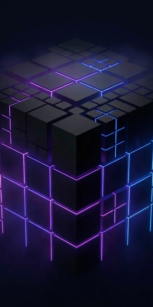 Обои на телефон: Неоновые кубы