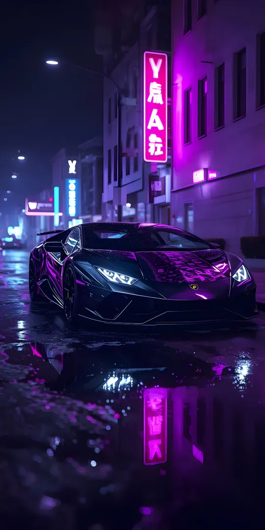 Обои на телефон: Ночной Lamborghini