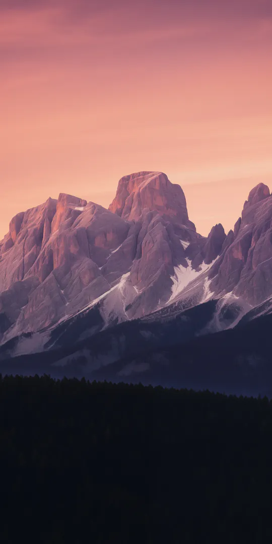 Обои на телефон: Розовые горные вершины