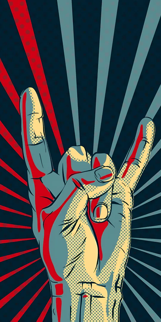 Phone wallpaper: Pop art rock gesture