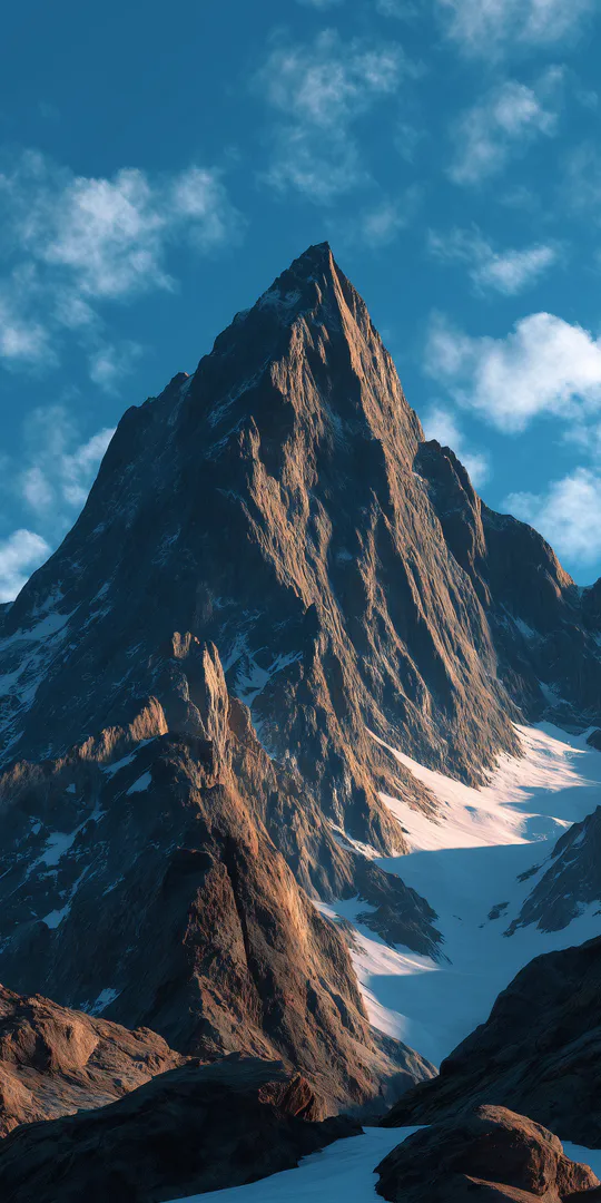 Обои на телефон: Сверкающая горная вершина