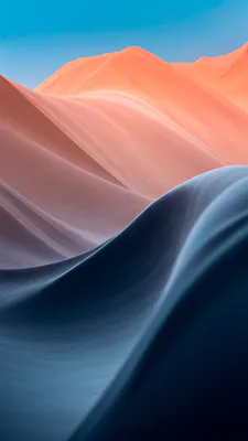 Абстрактный, Минимализм, Пастельные цвета, Плавные формы, Сине-оранжевый, Волнообразный, Мягкая текстура