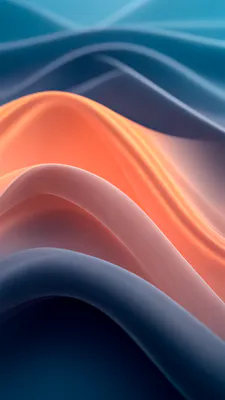 Абстракція, Градієнт, Плавні лінії, Синьо-помаранчеві відтінки, Текучі форми, Мінімалізм