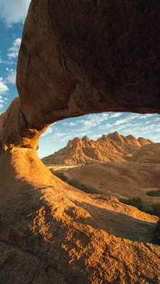 Скалы, Пустыня, Горный массив, Закат, Небо, Облака, Пейзаж