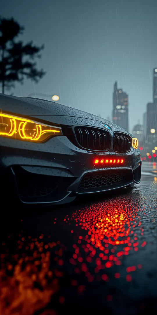 Обои на телефон: BMW под дождем