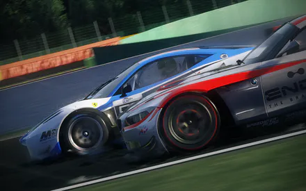 Спорткары, Гоночный трек, Гоночная борьба, Ferrari, Дым от шин, Высокая скорость, Реалистичная графика, Кольцевая трасса