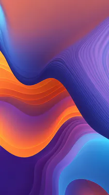Фиолетовые тона, Оранжевые полосы, Градиент, Текстура, Синий акцент, Изгибные формы, Яркие краски