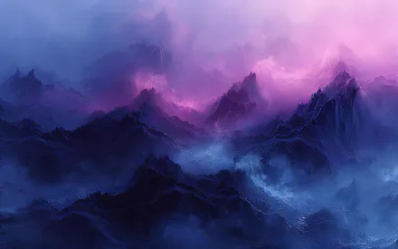 Mountains, Landscape, Wallpaper, Nature, Fantasy, Fog, Light