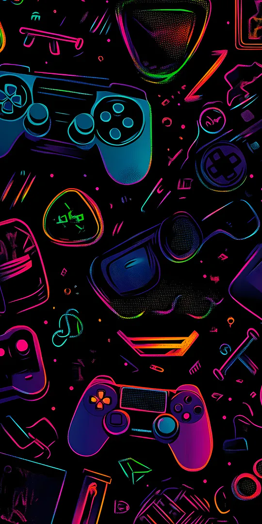 Обои на телефон: Неоновая игровая ночь