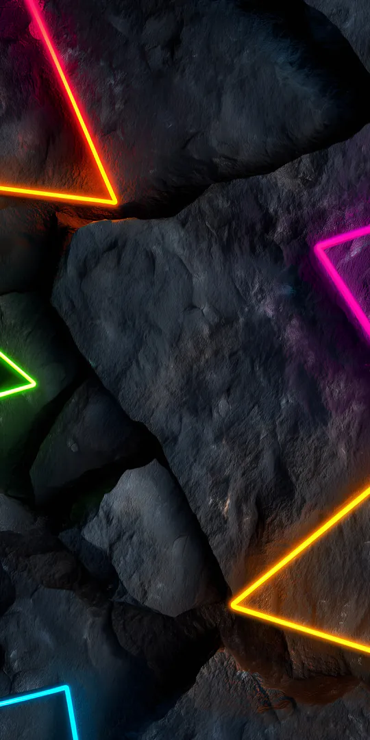 Обои на телефон: Неоновые треугольники