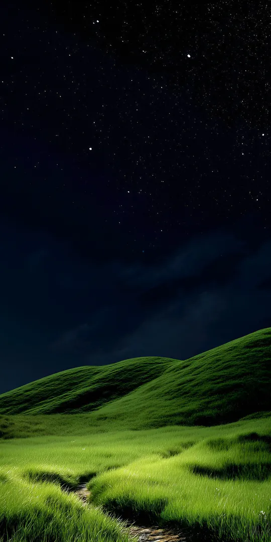 Phone wallpaper: Night green hills