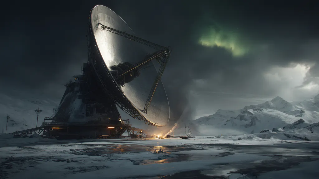 Desktop wallpaper: Polar radio telescope