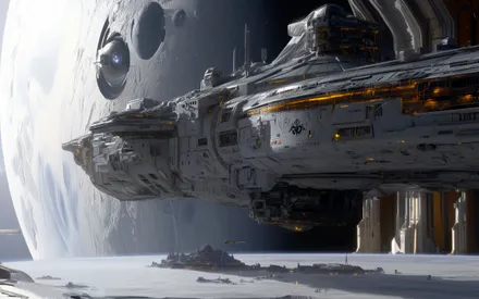 Space, Orbital Station, Planet, Lunar Surface, Science Fiction, Futurism, Colony, Detailed Construction