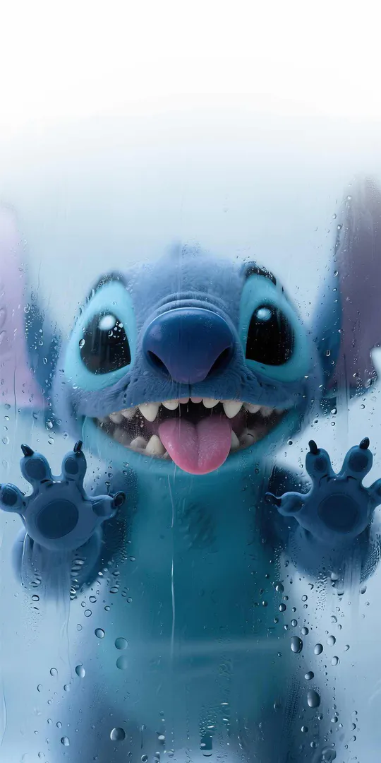Phone wallpaper: Stitch behind the glass
