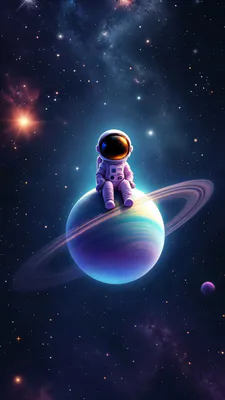 Galaxy, Space, Stars, Planet, Astronaut, Planet With a Ring