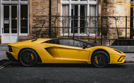 Lamborghini Urban, Supercar, SportCar, Car, Yellow Car, Side View