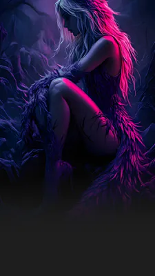 AI Art, Woman, Werewolf, Dark Forest, Color Scheme, Atmosphere