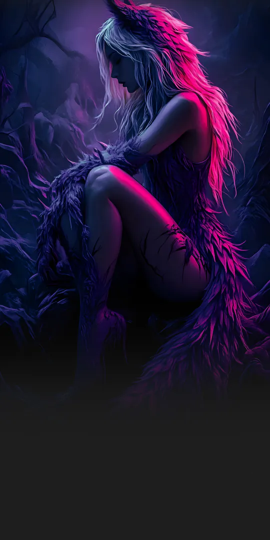 Phone wallpaper: Werewolf woman