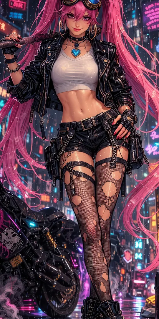 Phone wallpaper: Cyberpunk girl
