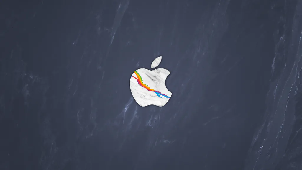 Обои на рабочий стол: Мраморный логотип Apple
