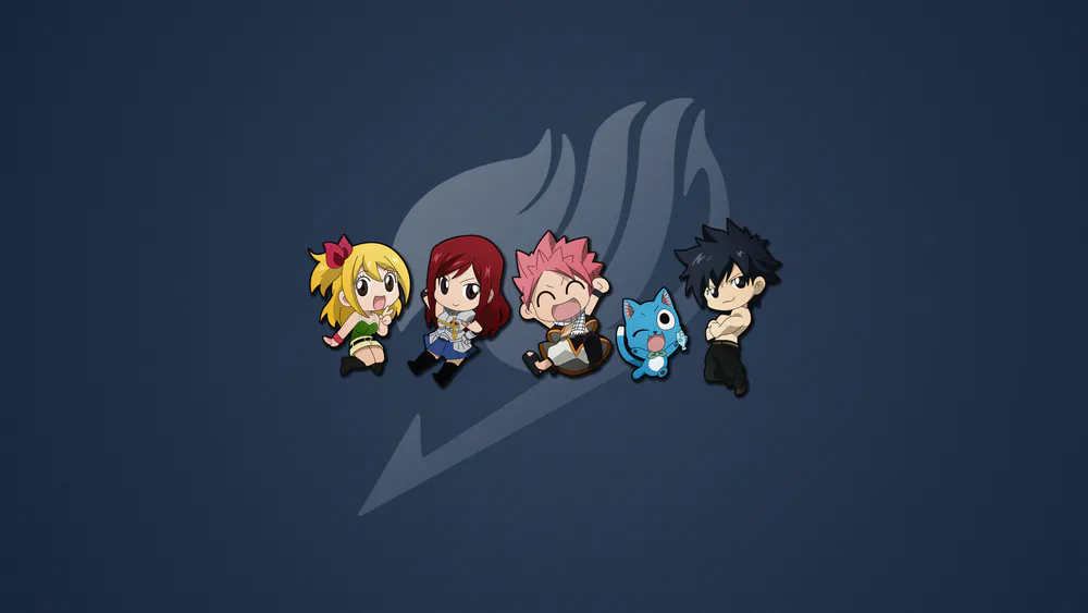 Wallpaper Fairy Tail Chibi Characters 1366x768