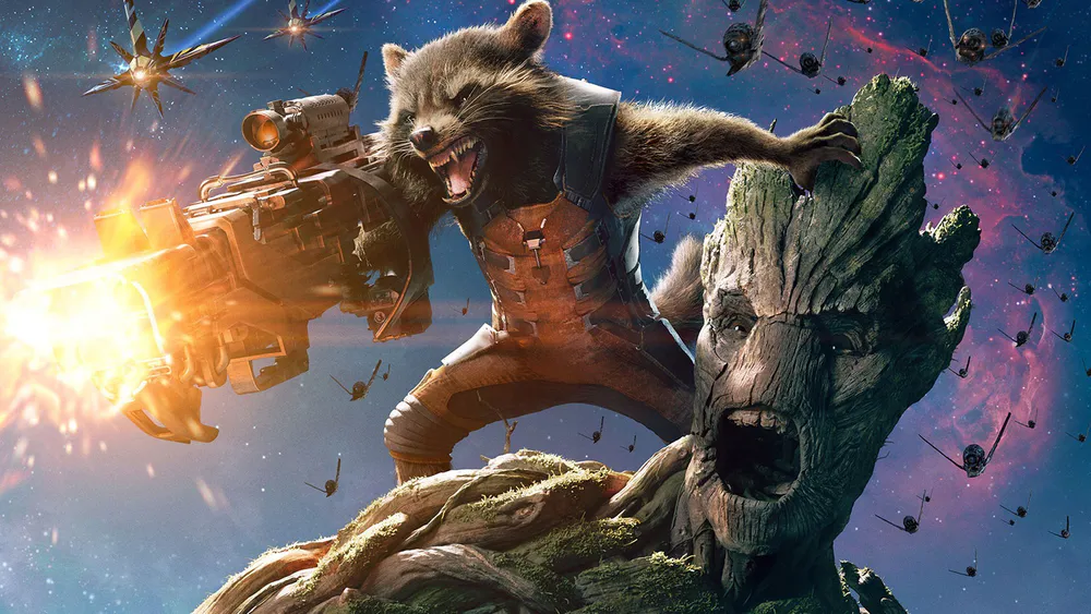 Wallpaper Guardians of the Galaxy Rocket Raccoon and Groot 1280x1024