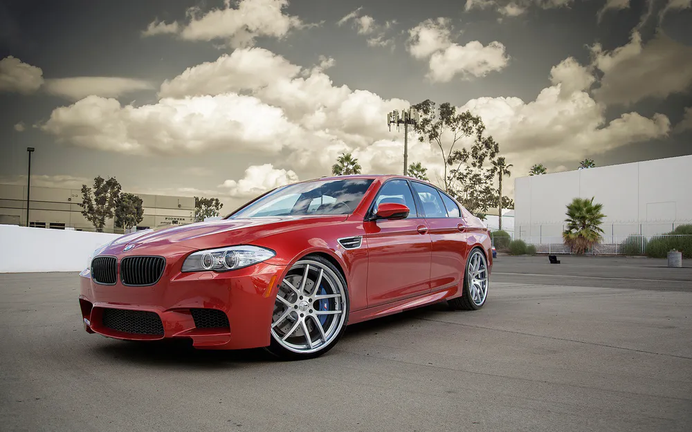 Wallpaper Red BMW M5 F10 1920x1080