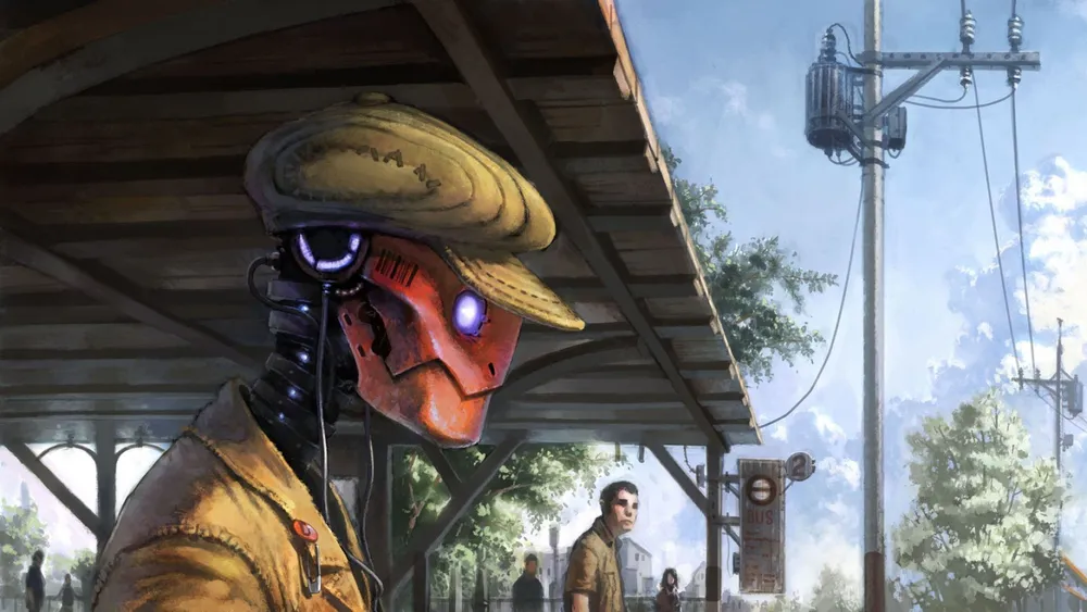 Wallpaper Robot Waiting For The Train 1280x720