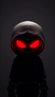 Красные глаза, Худые, Аноним, Зловещий, Неоновый свет, 3d-рендер, Amoled, Мультяшный