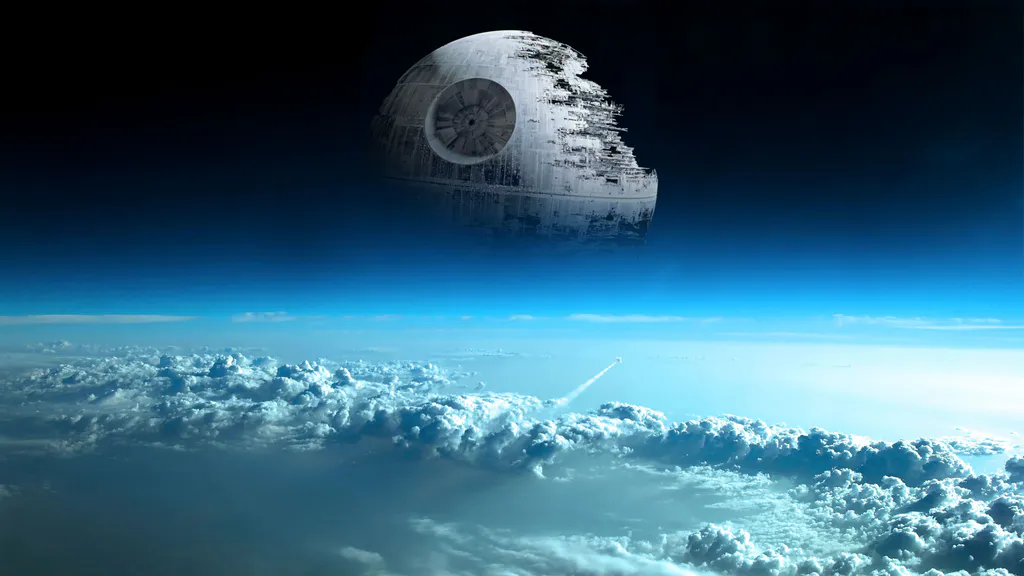 Обои на рабочий стол: Death Star в небе