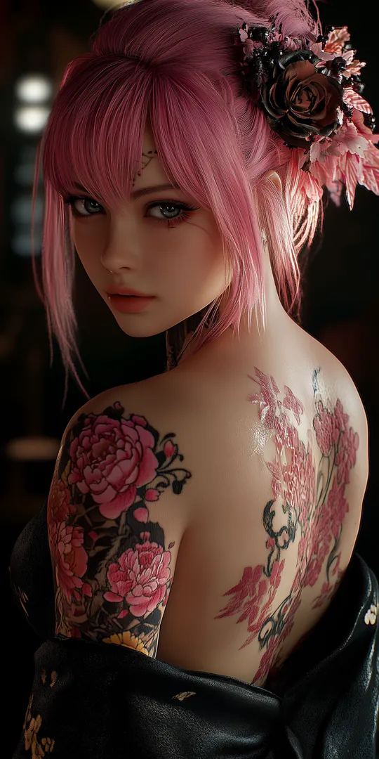 Обои на телефон: Цветочная девушка