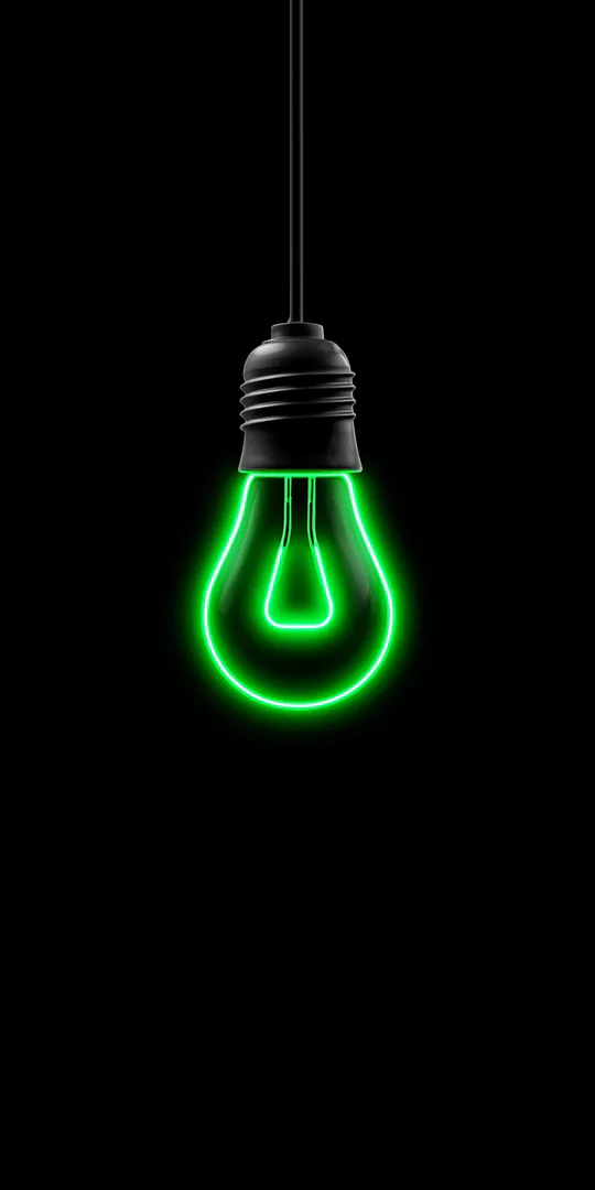 Обои на телефон: Зеленая неоновая лампа