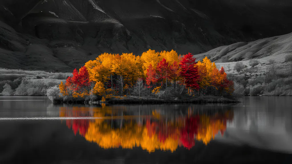 Обои на рабочий стол: Остров золотых деревьев