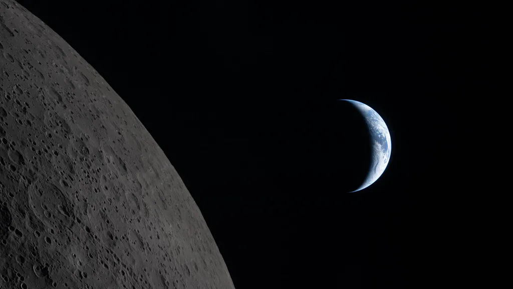 Обои на рабочий стол: Луна и Земля