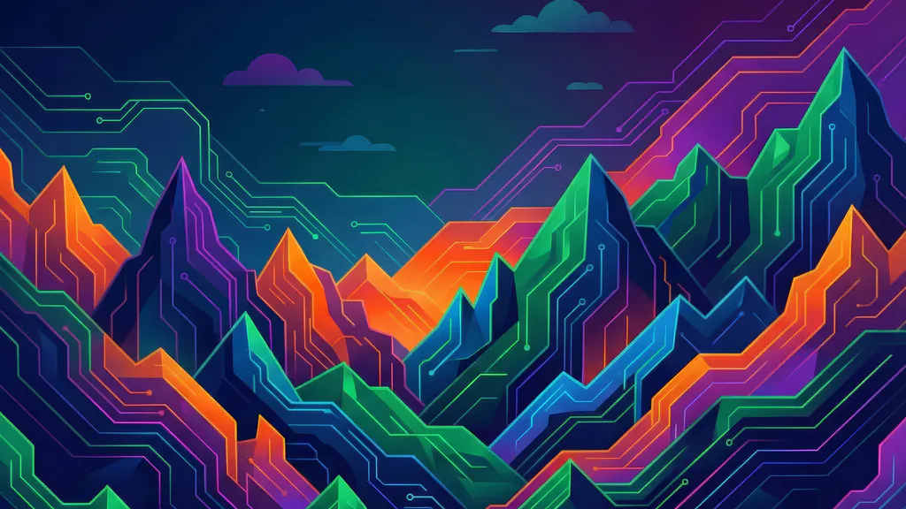 Обои на рабочий стол: Неоновые горы