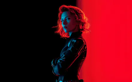 Портрет, Киберпанк, Контрастное освещение, Красный фон, Черный фон, Короткие волосы, Тактический костюм, Силуэт