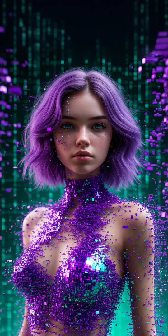 Шпалери на телефон: Цифрова фіолетова муза
