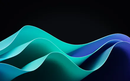 Smooth, Curves, Gradient, Turquoise, Blue, Dark Background, Minimalistic