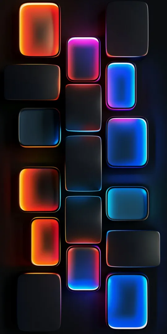 Шпалери на телефон: Неонові блоки, що світяться.