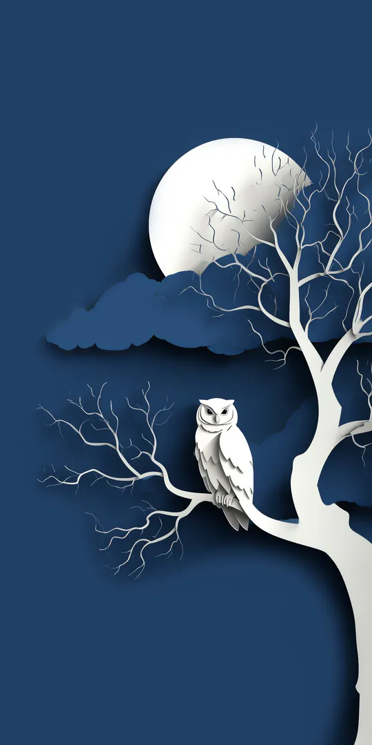 Обои на телефон: Лунная Сова Ночь