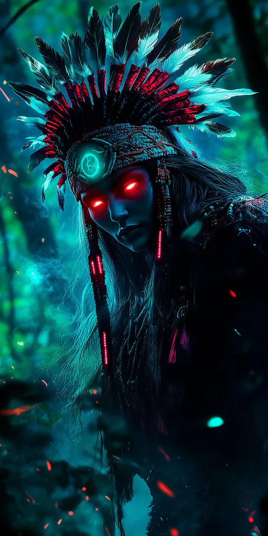 Обои на телефон: Мистический племенной воин