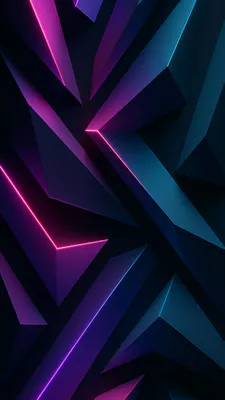 3d, Геометрический, Неон, Светящийся, Синий, Фиолетовый, Розовый, Современный, Абстрактный