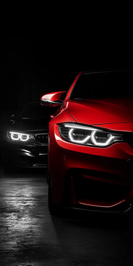 Обои на телефон: Красные и черные автомобили