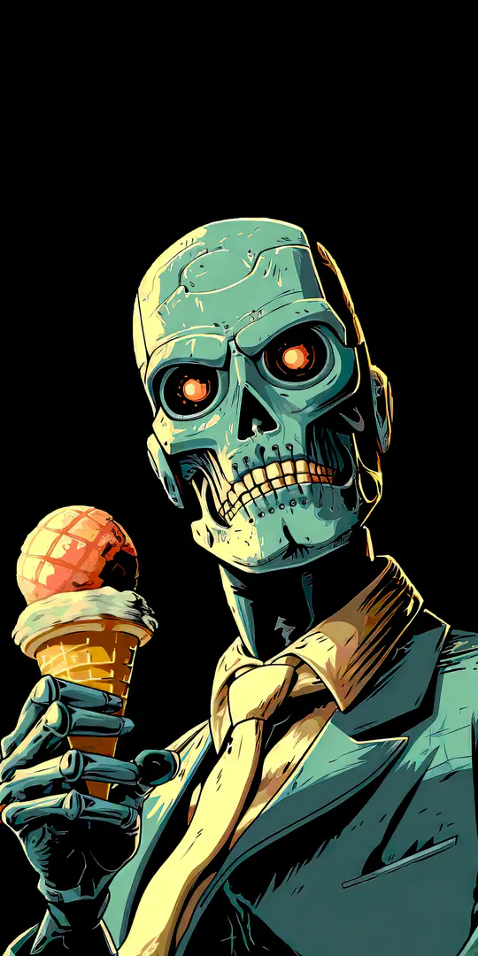 Обои на телефон: Робот с мороженым